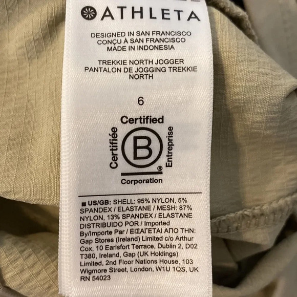 Athleta Women’s 6 Trekkie North Joggers Elastic Waist Drawstring Zip Pockets - Picture 7 of 7